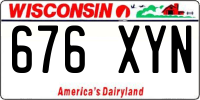 WI license plate 676XYN