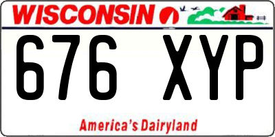 WI license plate 676XYP
