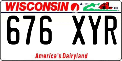WI license plate 676XYR