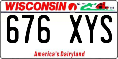 WI license plate 676XYS