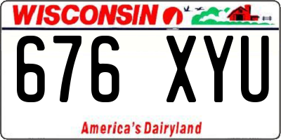 WI license plate 676XYU
