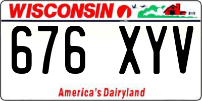 WI license plate 676XYV