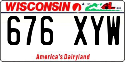 WI license plate 676XYW