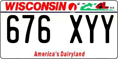 WI license plate 676XYY