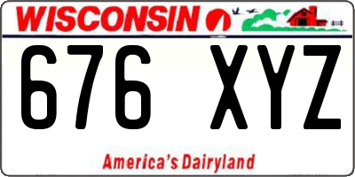 WI license plate 676XYZ