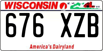WI license plate 676XZB