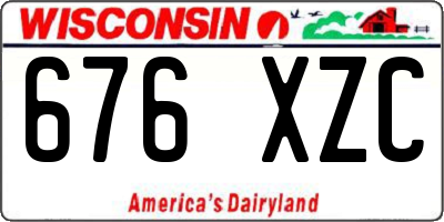 WI license plate 676XZC