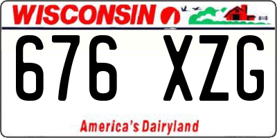 WI license plate 676XZG
