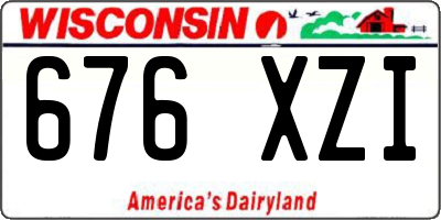 WI license plate 676XZI