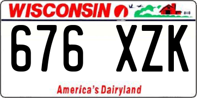 WI license plate 676XZK
