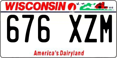 WI license plate 676XZM