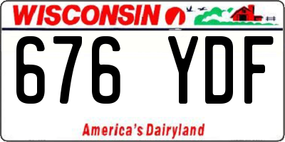 WI license plate 676YDF