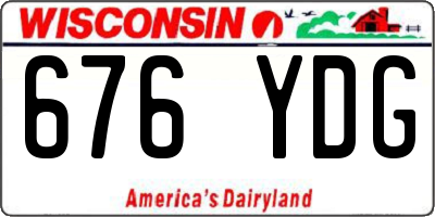 WI license plate 676YDG