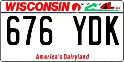 WI license plate 676YDK