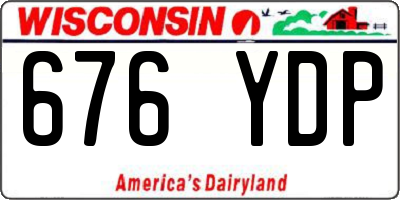 WI license plate 676YDP