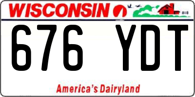 WI license plate 676YDT