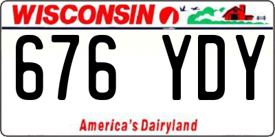 WI license plate 676YDY