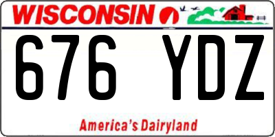 WI license plate 676YDZ
