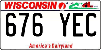 WI license plate 676YEC