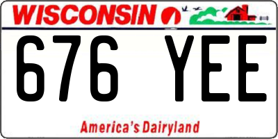 WI license plate 676YEE