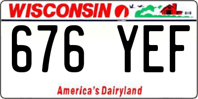 WI license plate 676YEF