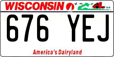 WI license plate 676YEJ