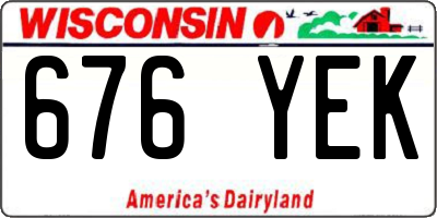 WI license plate 676YEK