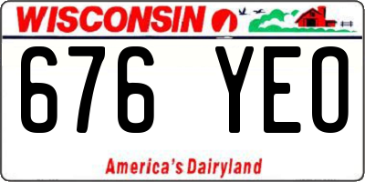 WI license plate 676YEO