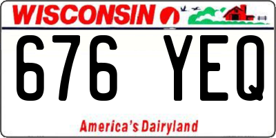 WI license plate 676YEQ