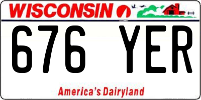 WI license plate 676YER