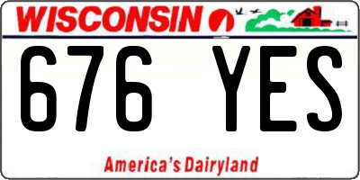 WI license plate 676YES