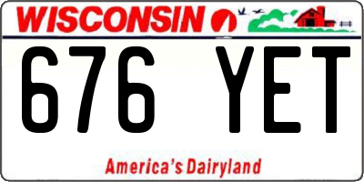 WI license plate 676YET