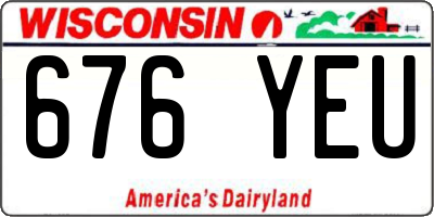 WI license plate 676YEU