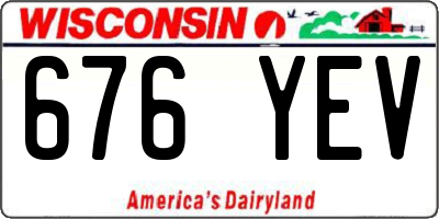 WI license plate 676YEV