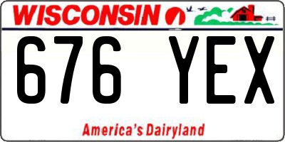 WI license plate 676YEX