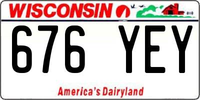 WI license plate 676YEY