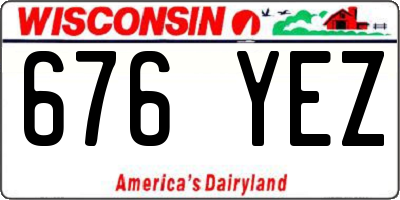 WI license plate 676YEZ