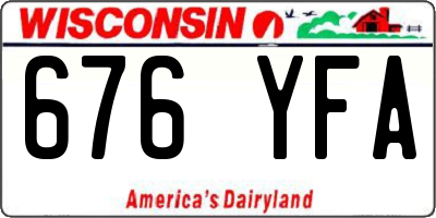 WI license plate 676YFA