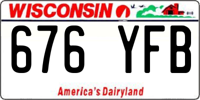 WI license plate 676YFB