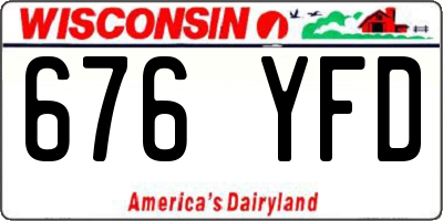 WI license plate 676YFD
