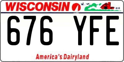 WI license plate 676YFE