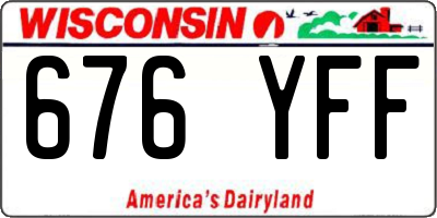 WI license plate 676YFF