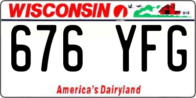WI license plate 676YFG