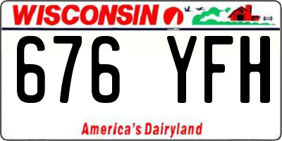 WI license plate 676YFH