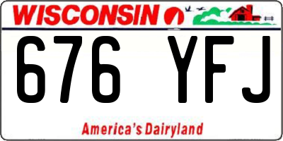 WI license plate 676YFJ