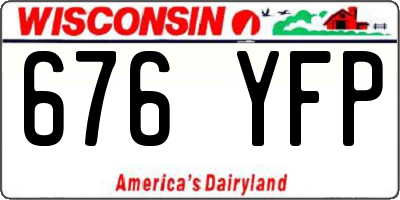 WI license plate 676YFP