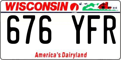 WI license plate 676YFR