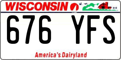 WI license plate 676YFS