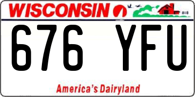 WI license plate 676YFU