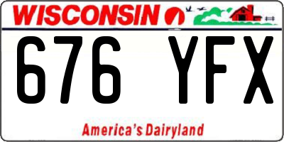 WI license plate 676YFX
